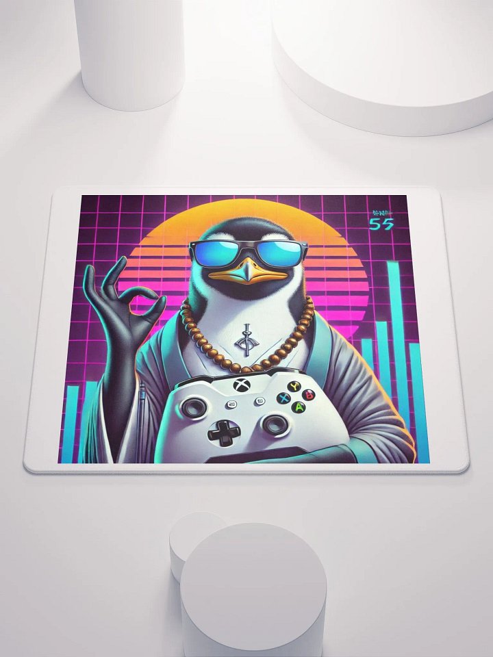 Retro Penguin Gaming Mouse Pad product image (1)
