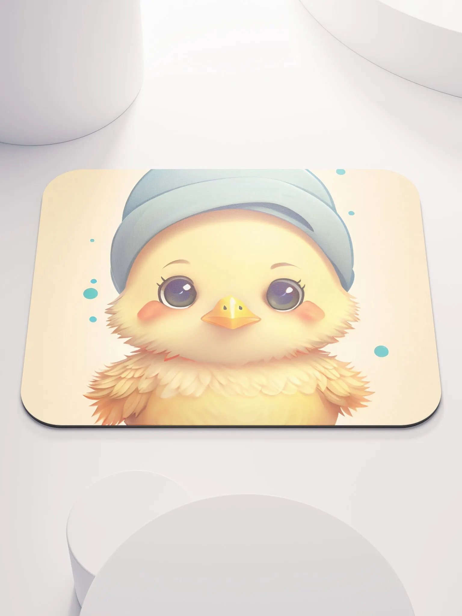 Adorable Chick Blue Hat Mouse Pad product image (1)