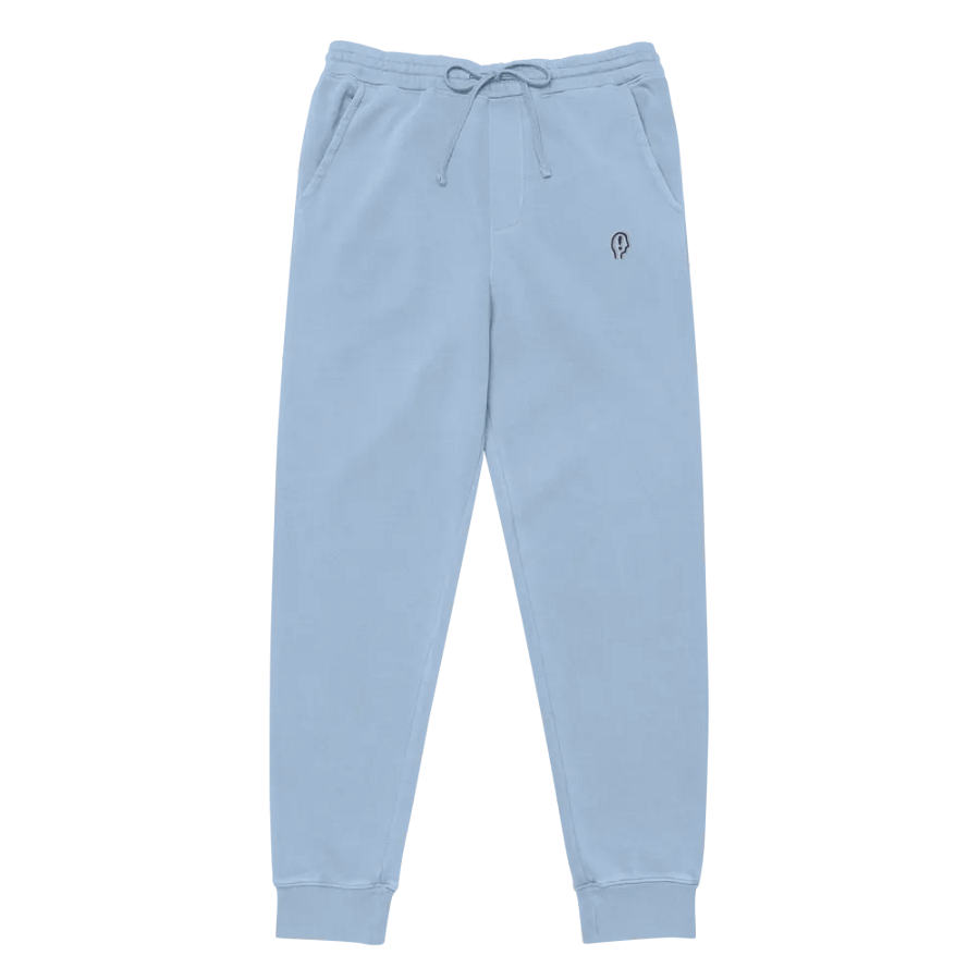 EXCLAIMING MENTALLY (navy and white thread) pigment dyed sweatpants product image (3)