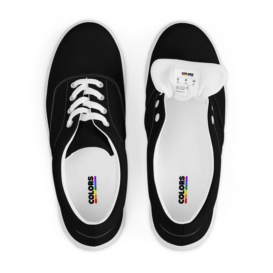 Women's Black Lace-Up Canvas Shoes product image (4)