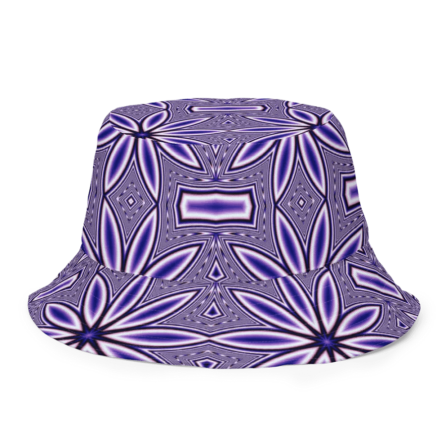 Blue Fractal Flower Kaleidoscope Bucket Hat product image (6)