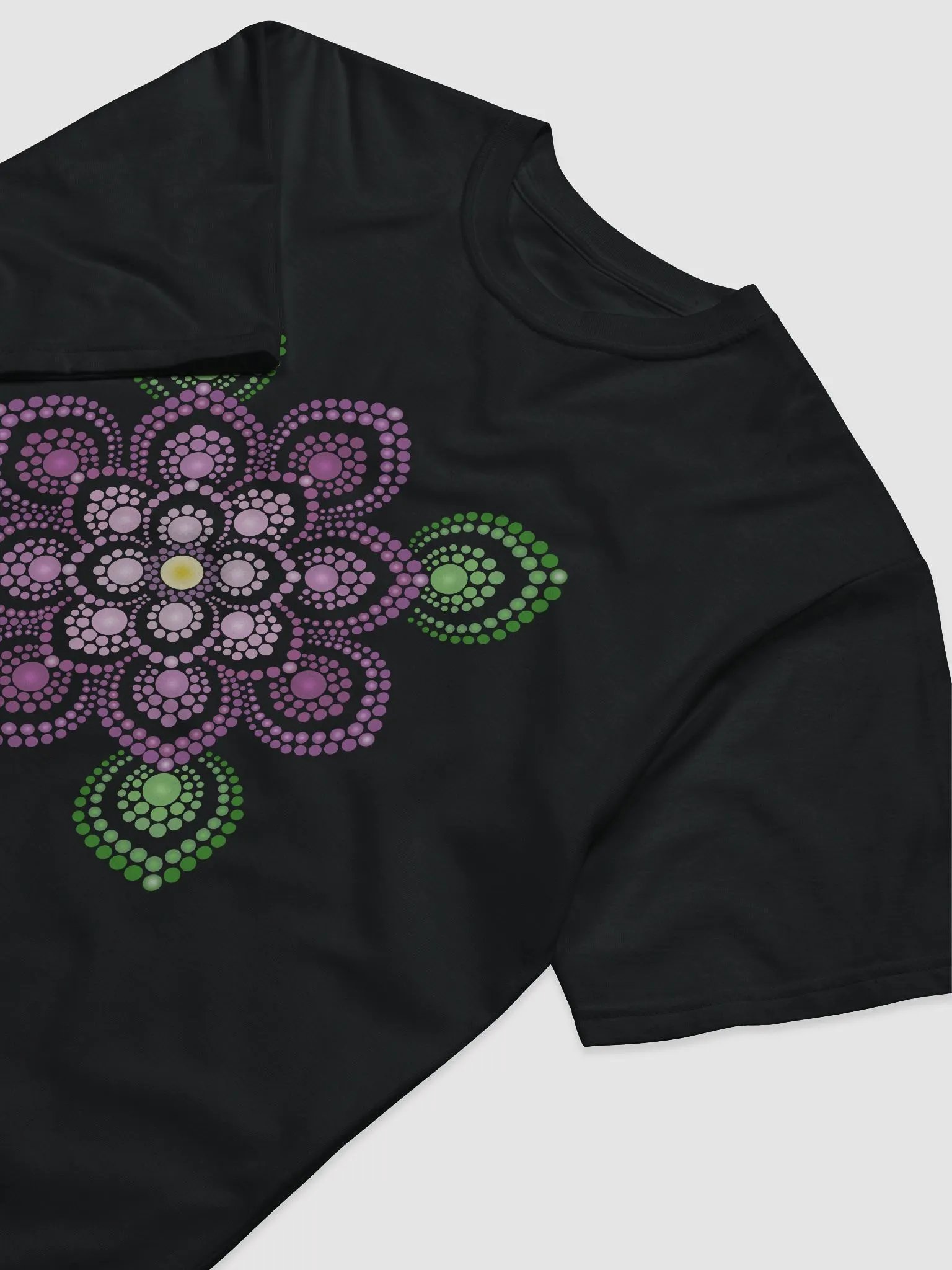 Purple and Green Mandala Unisex Organic T-Shirt product image (3)