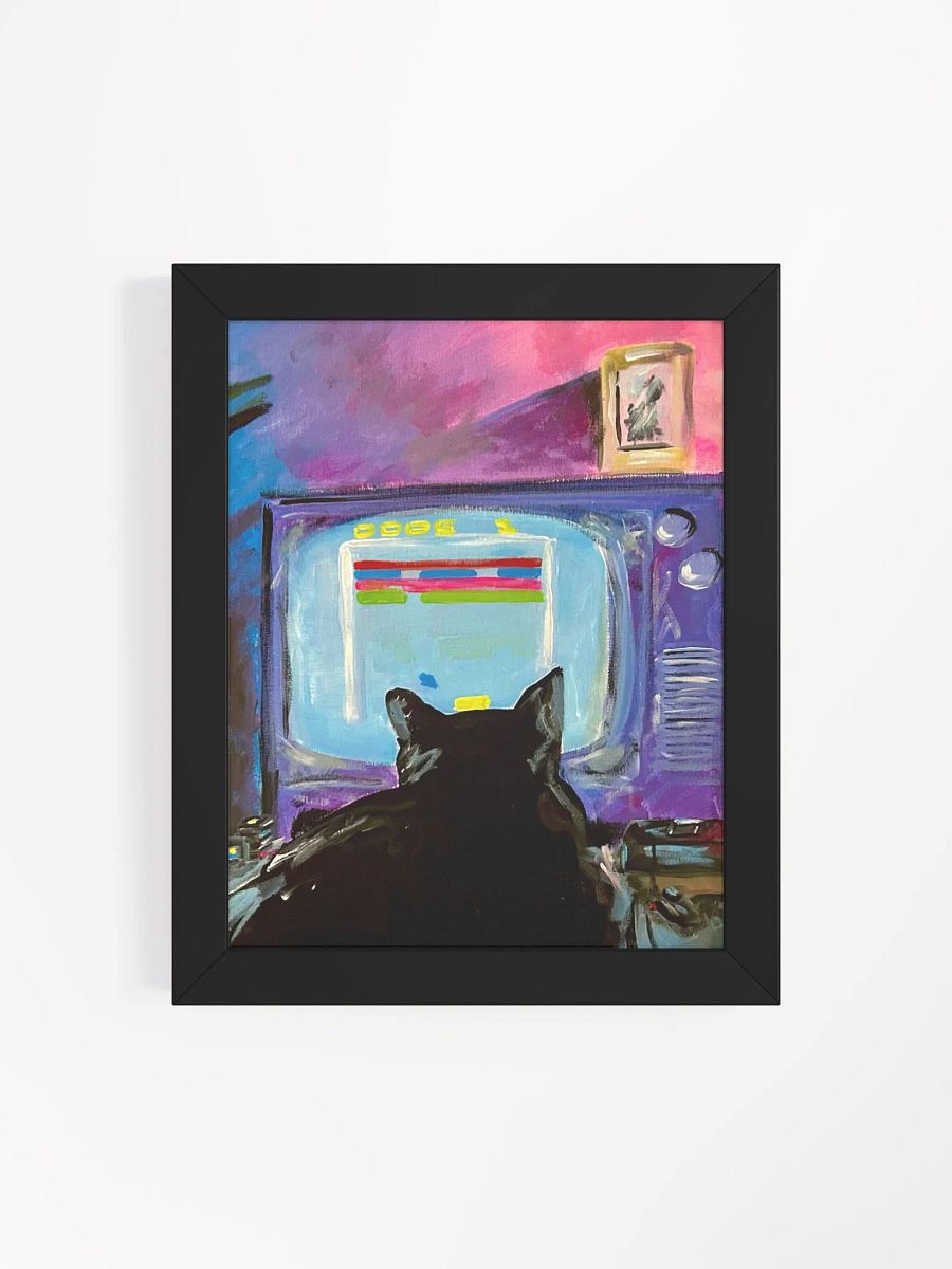Gamer Cat Atari Daze Zoomed (Framed Print) product image (4)