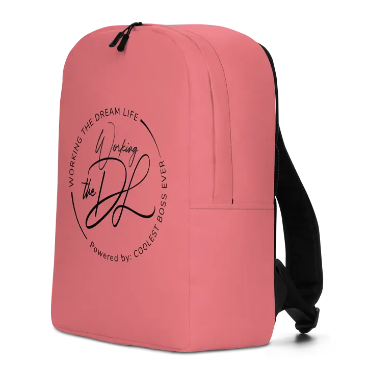 Work the Dream Life – Pink Minimalist All-Over Print Backpack for Work, Travel & Everyday Use product image (2)