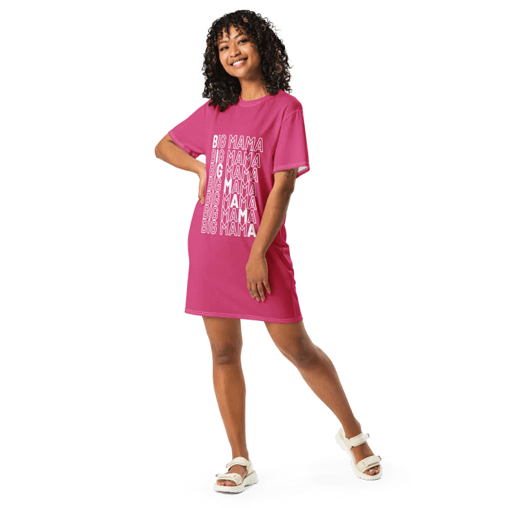 Big Mama Oversized T-Shirt Dress | Pink Graphic Tee product image (2)
