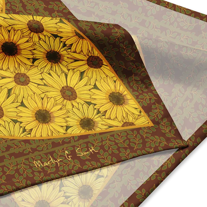 “Pure Helianthus Sunflower” Bandana in Red and Green product image (2)