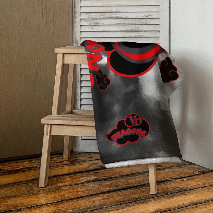 valerian dragons towel (blackXred trim) product image (4)
