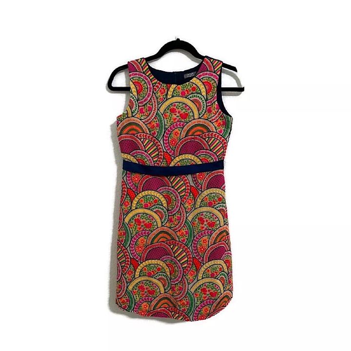 All Things Uber Nice Embroidered Dress Youth Size 11/12 Multicolor Sleeveless product image (1)