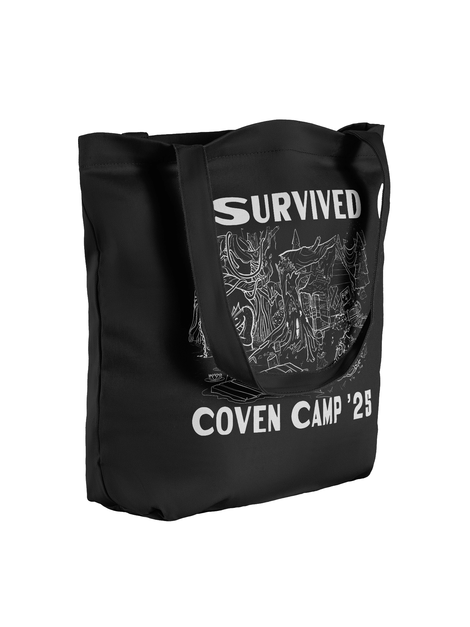 Black I Survived Coven Camp Tote product image (4)