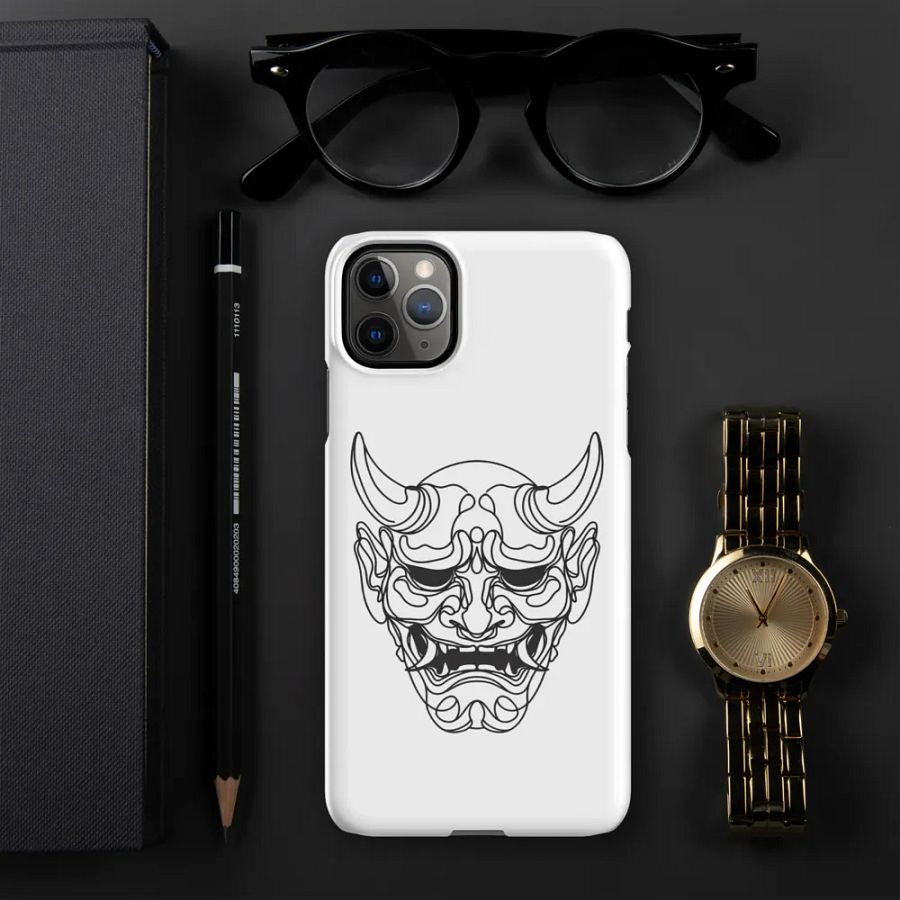 Oni Mask Line Art Design Tough iPhone Case product image (4)