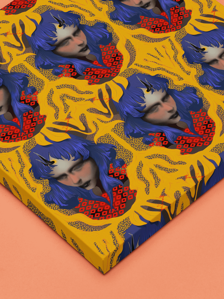 Something Strange, Charming and Blue Square Canvas Print product image (1)