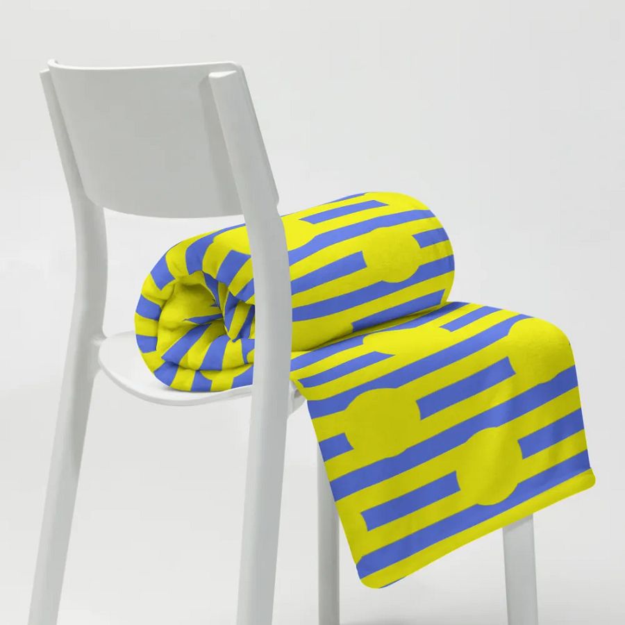 Yellow Polkadots and Stripes Throw Blanket product image (20)