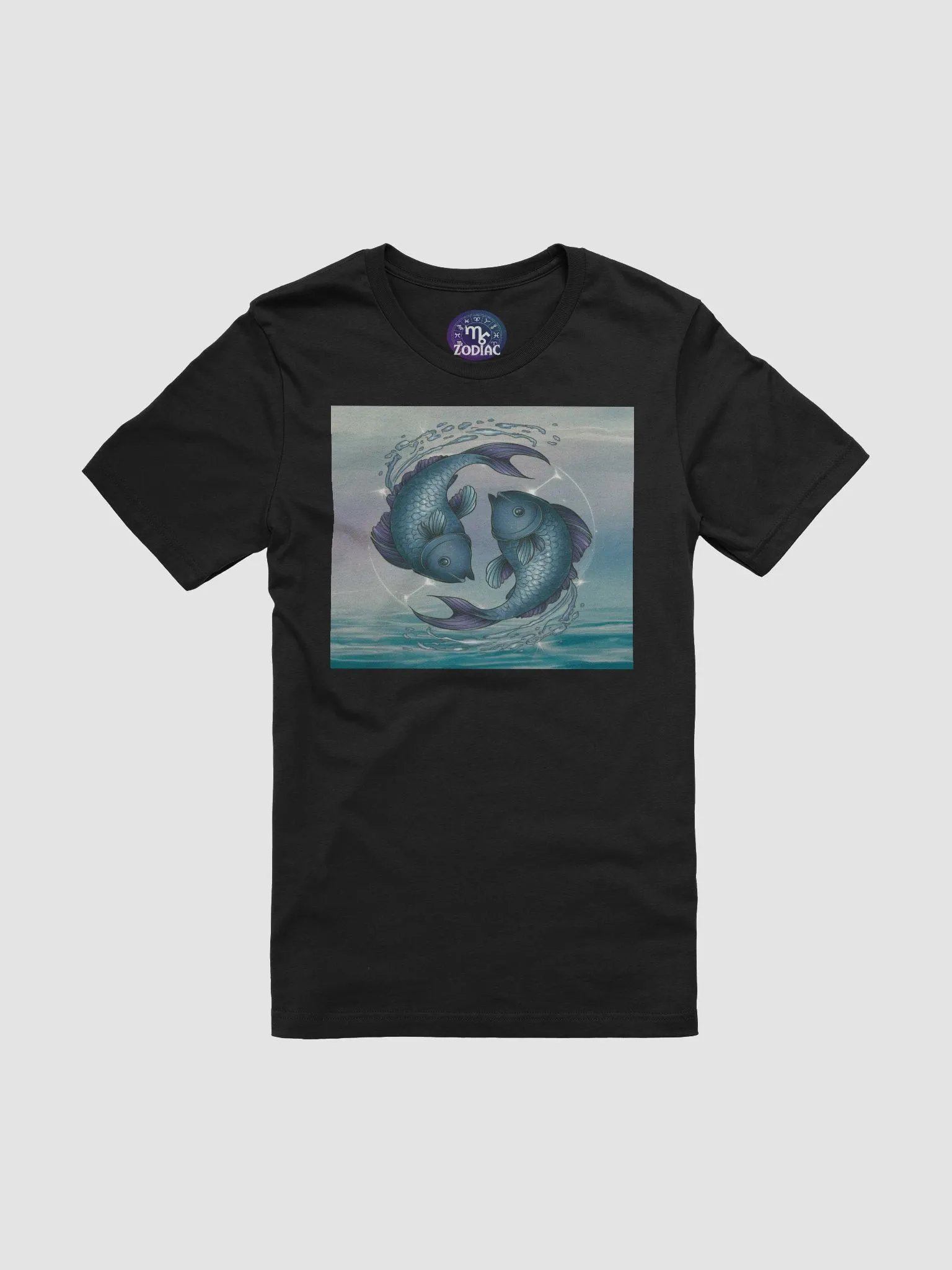 Pisces Zodiac Unisex Supersoft T-Shirt with Mystical Fish Design product image (3)
