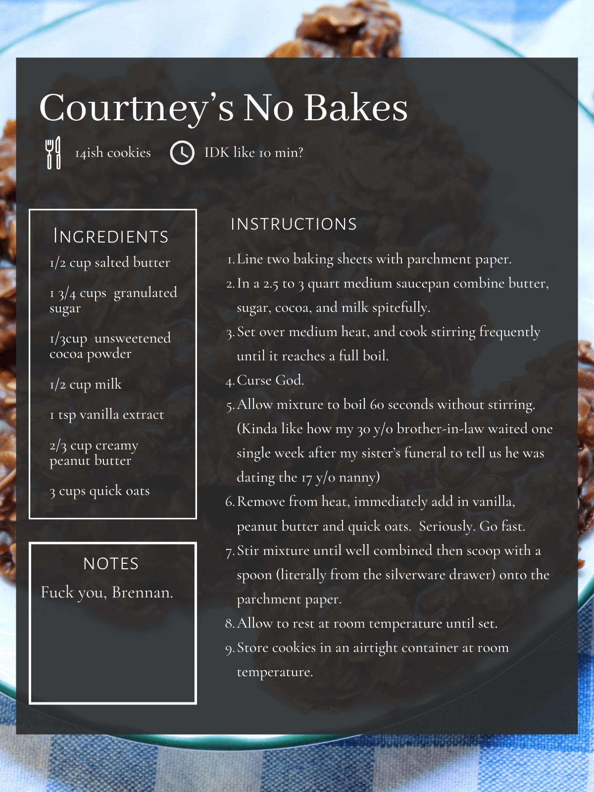 Courtney's No Bakes Recipe Card product image (1)