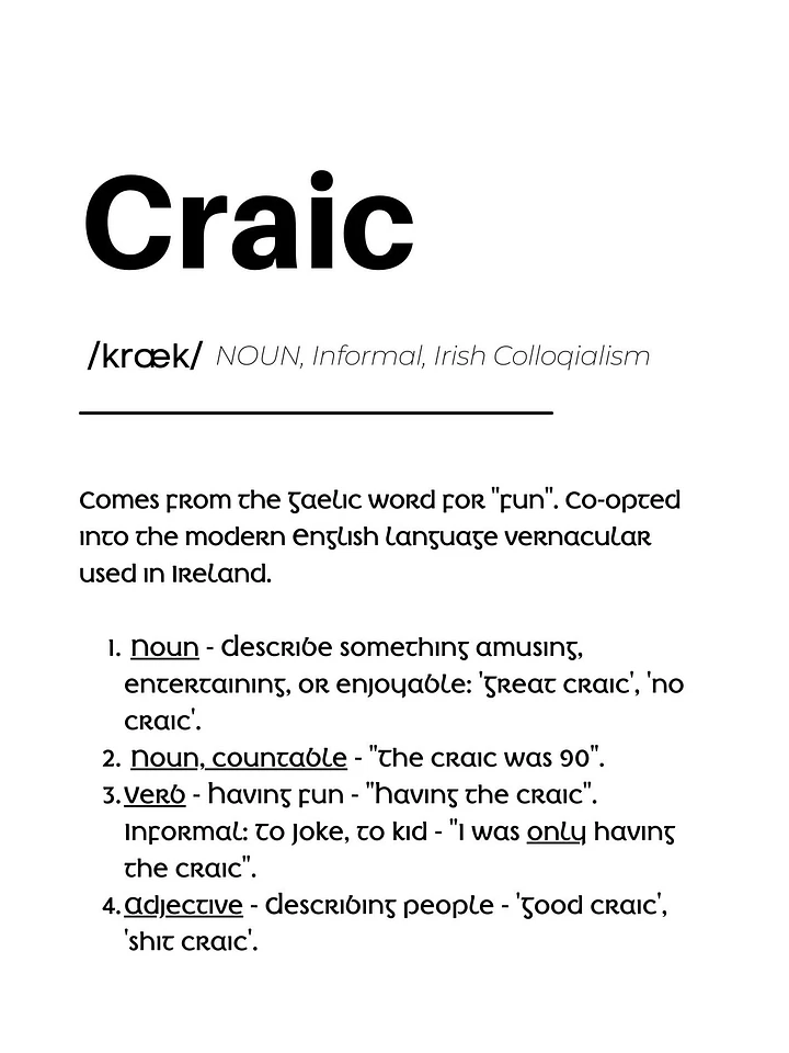 FREE Digital Download of The Definition Of Craic Poster product image (1)
