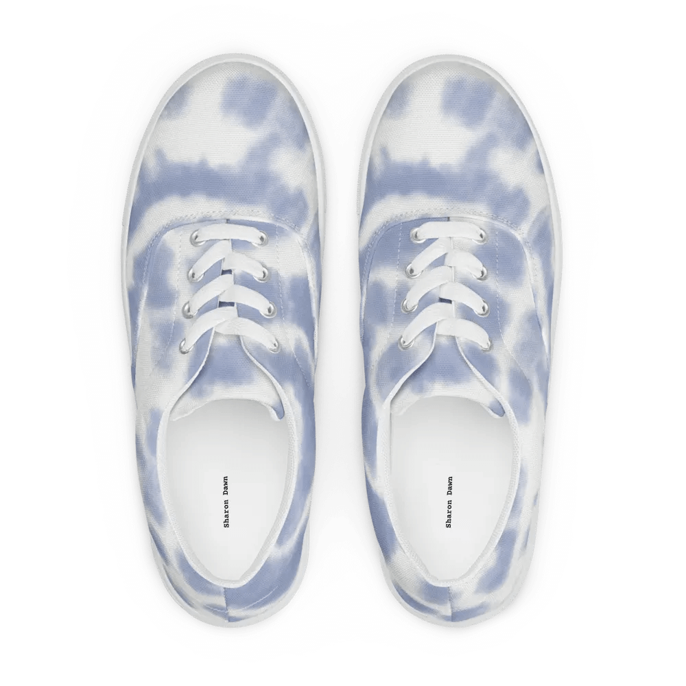 Ripple Blue Tie-Dye Men's Lace-Up Canvas Shoes product image (12)