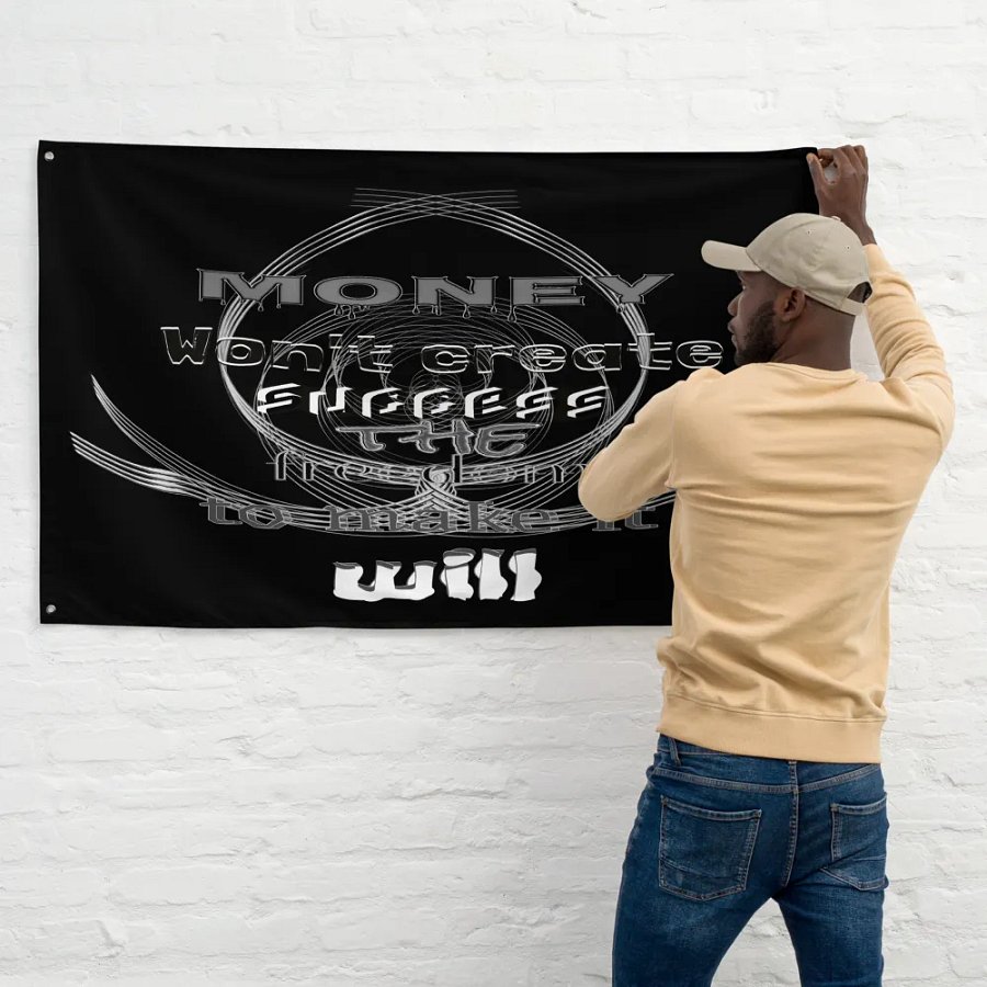 Money Won't create success. The freedom to make it will - Black - Flag product image (11)