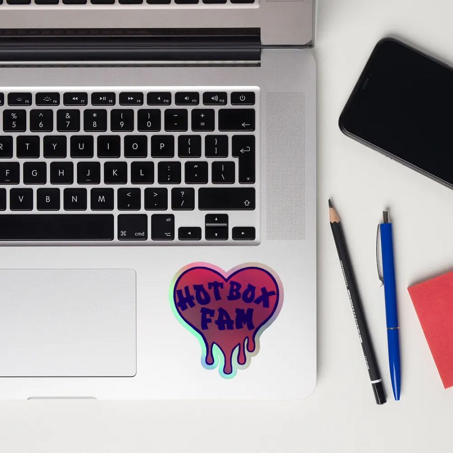 HOT BOX FAM SOLID PINK & BLUE LOGO STICKER product image (12)