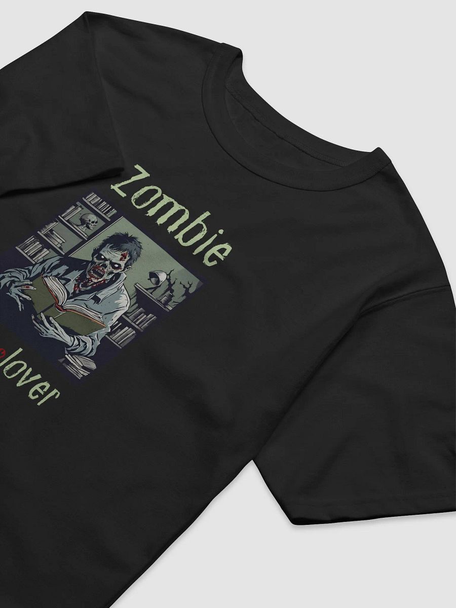 Zombie Book Lover Black Relaxed T-shirt product image (3)