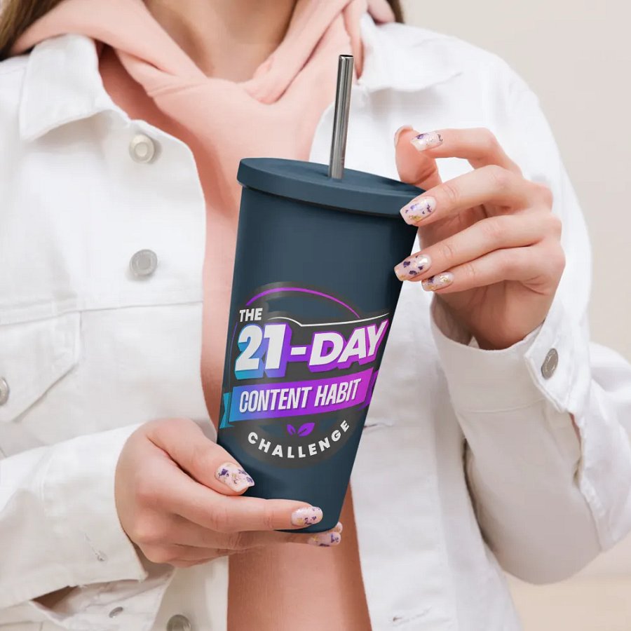 Content Habit Challenge Tumbler w/ Straw product image (1)