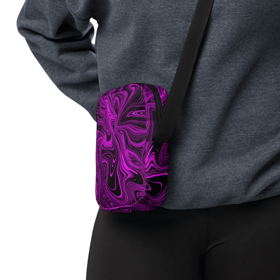 Utility Crossbody Bag - Purple and Black Fluid Swirls product image (5)