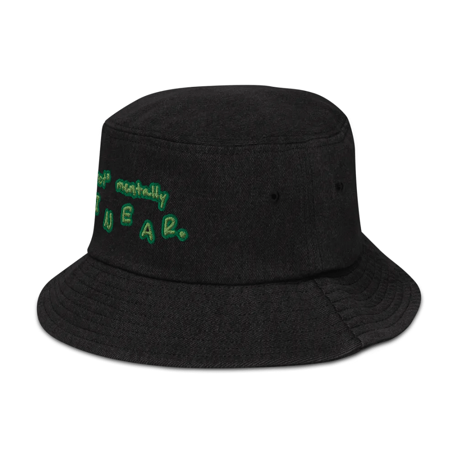 *not* mentally linear (moss) denim bucket hat product image (4)