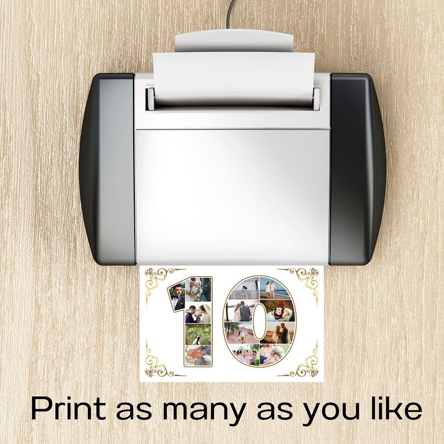 Ten Year Celebration Card Photo Collage Canva Template product image (9)