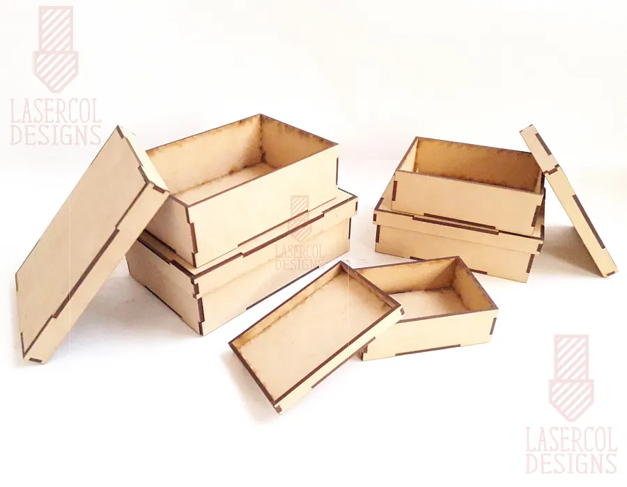 Boxes Set 4 (5 sizes) - Laser Cut Files product image (7)