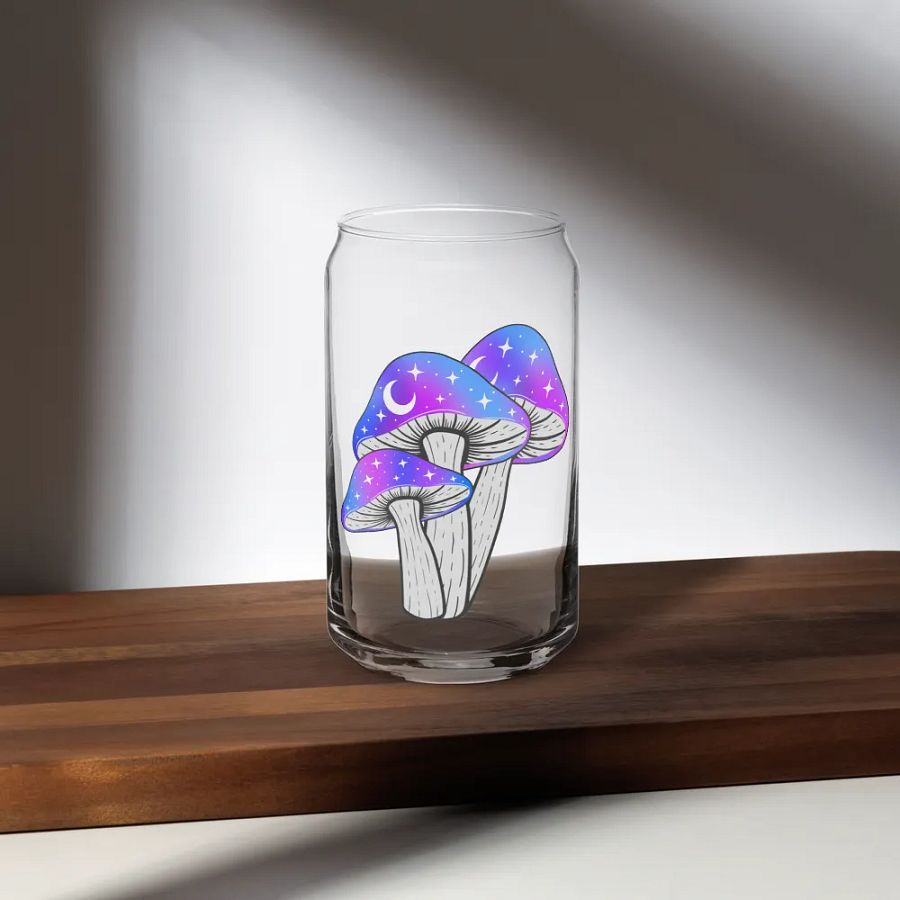 Galaxy Shrooms Glass Cup product image (5)