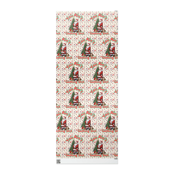 Funny Christmas Wrapping Paper – ‘You Ain’t Getting S*’ Santa Design | Naughty Santa Gift Wrap | Sarcastic Holiday Packaging for Gag Gifts & Pranks product image (3)