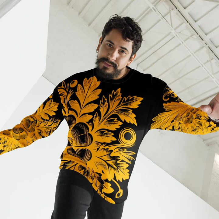 Golden Floral Baroque Unisex Sweatshirt product image (1)