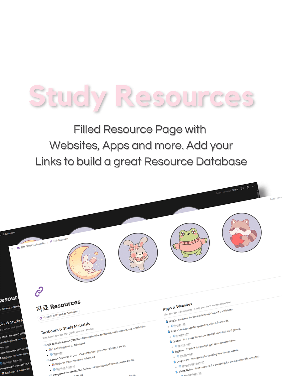 Notion Template Korean Study | Language Learning product image (9)
