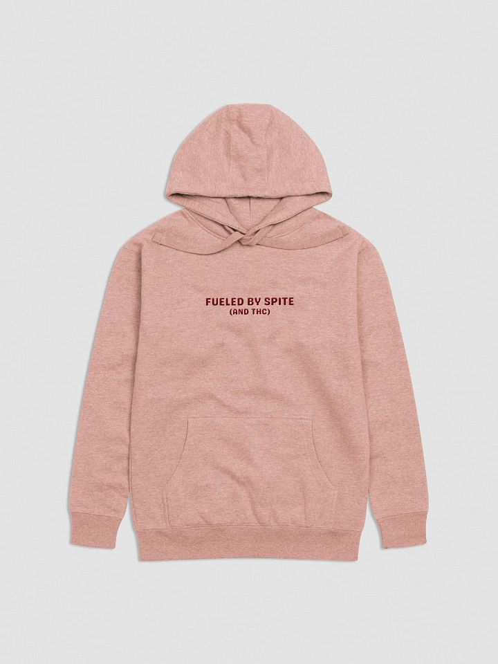 FUELED BY SPITE (maroon thread) embroidered heavyweight hoodie product image (1)