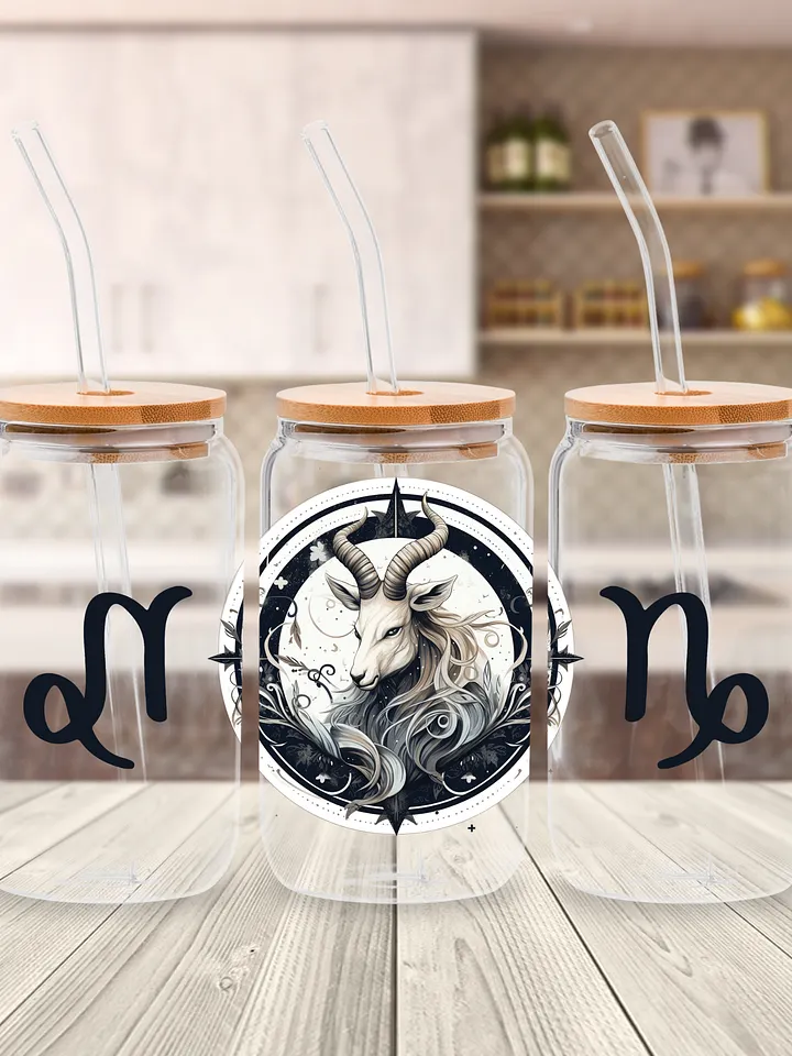 Capricorn Zodiac Glass Can Sipper product image (1)