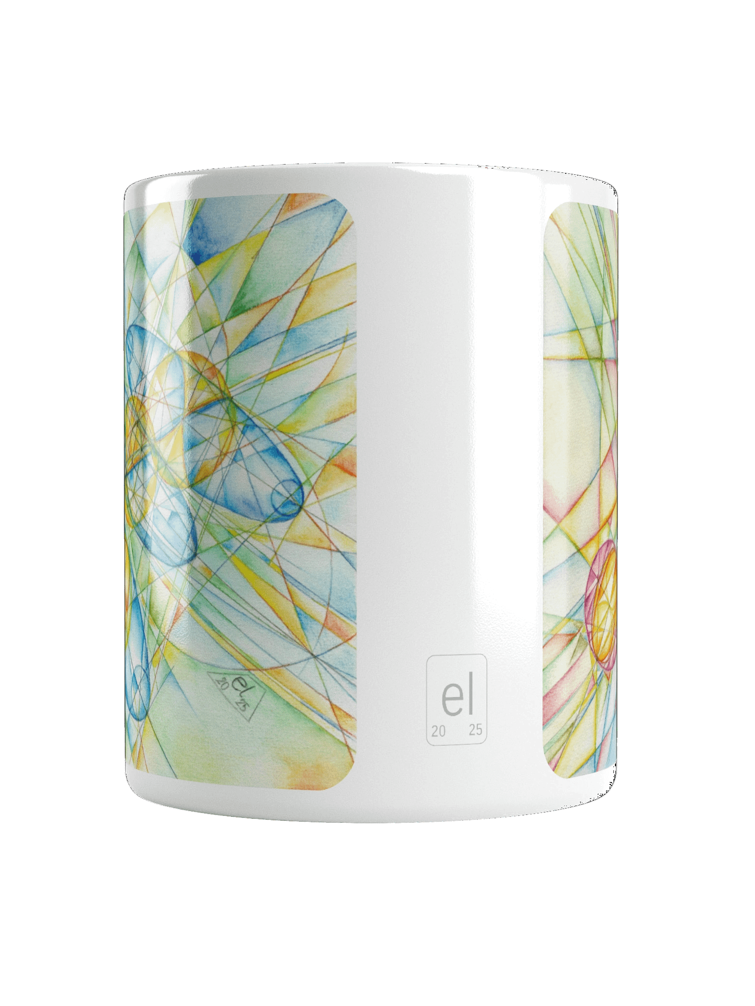 Poinsot's Paper Spaceship 2+3 - Gyroscope Physics Geometric Drawings Mug product image (2)