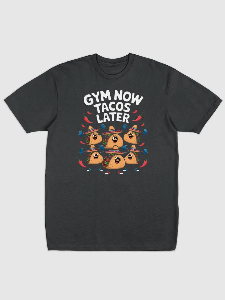 Funny "Gym Now, Tacos Later" Workout T-Shirt – Cute Taco Weightlifting Design product image (1)