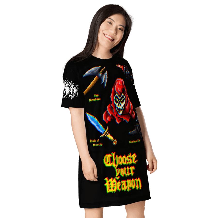 Choose Your Weapon Pixel-Art T-Shirt Dress product image (12)