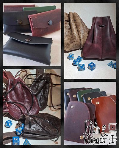 Pouches, pockets, and other perfect places to put your precious plunder!

Whatever you’re hauling—dice, coins, secrets, or sn...