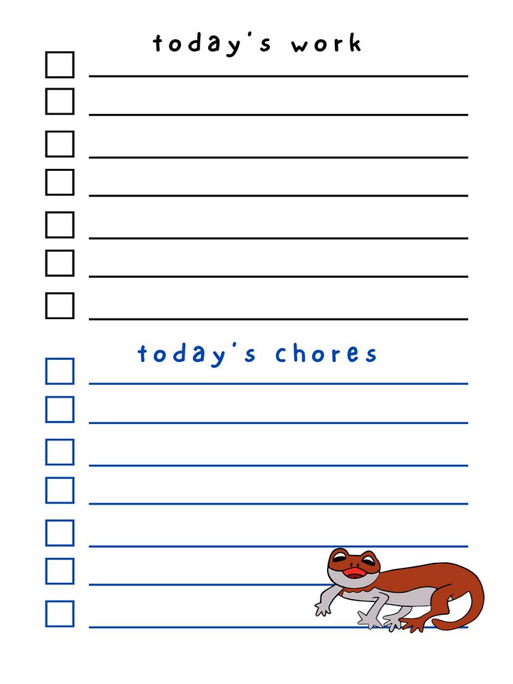 Cute Cartoon Leppard Gecko Laminated To Do List with Dry Erase Marker product image (2)