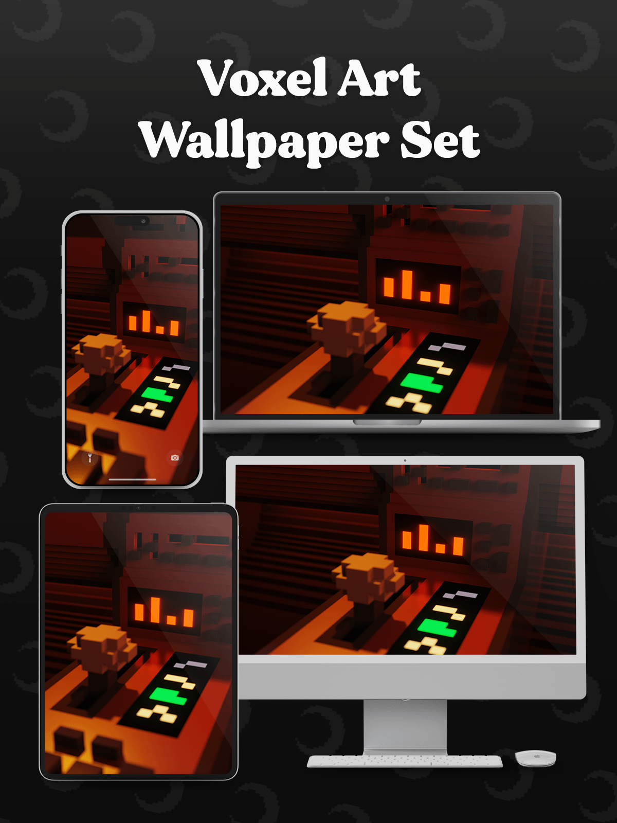 Midnite drive 🌙 Voxel art wallpapers product image (4)