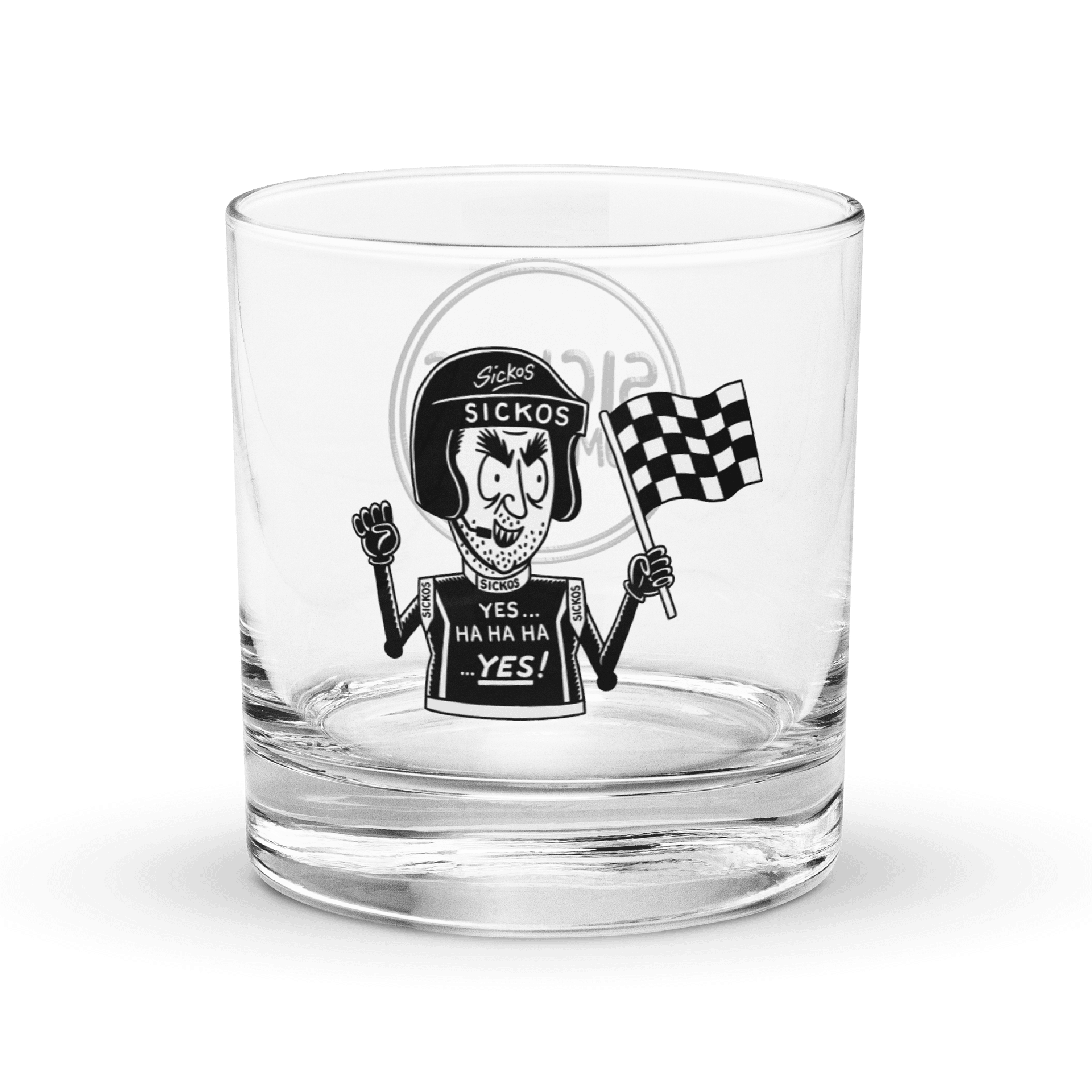 Sickos Racecar Character Rocks Glass product image (1)