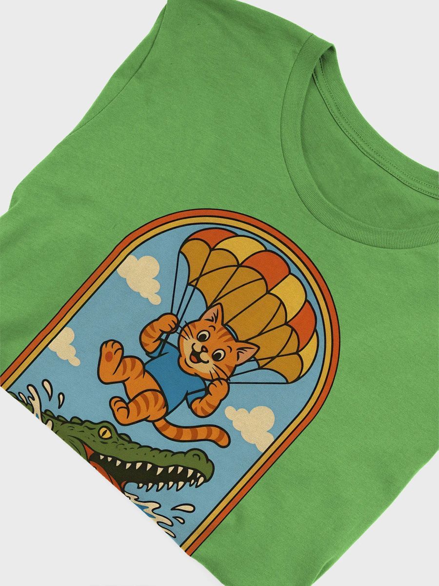 Keep It Positive Tee – Retro Cat vs Crocodile Parachute Shirt product image (4)