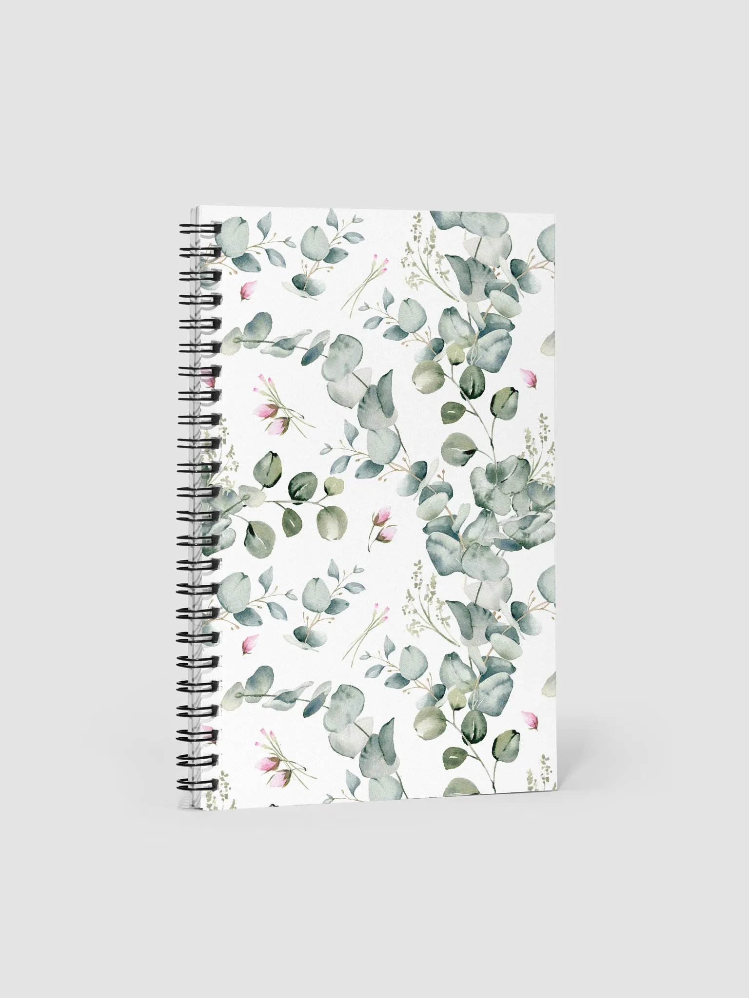Eucalyptus and Pink Flowers Spiral Notebook product image (1)