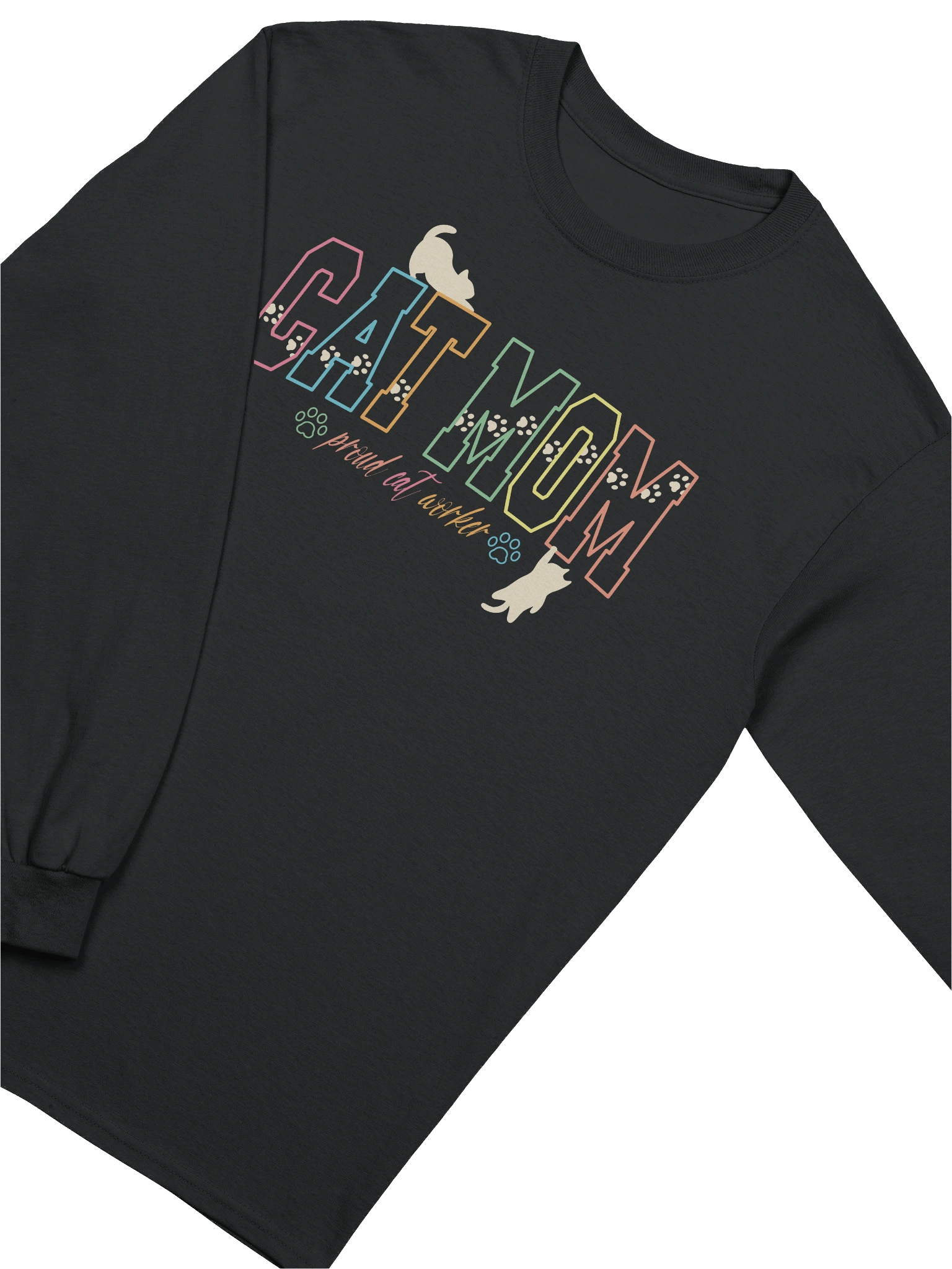 Cat Mom (proud cat worker) 2 - Unisex Adult Long Sleeve T-shirt product image (3)