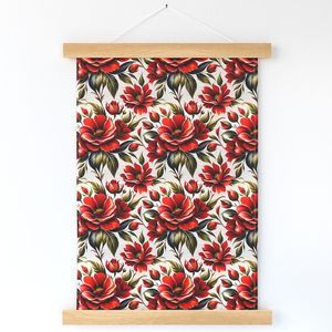 Seamless Pattern - Painted Red Roses on White product image (12)