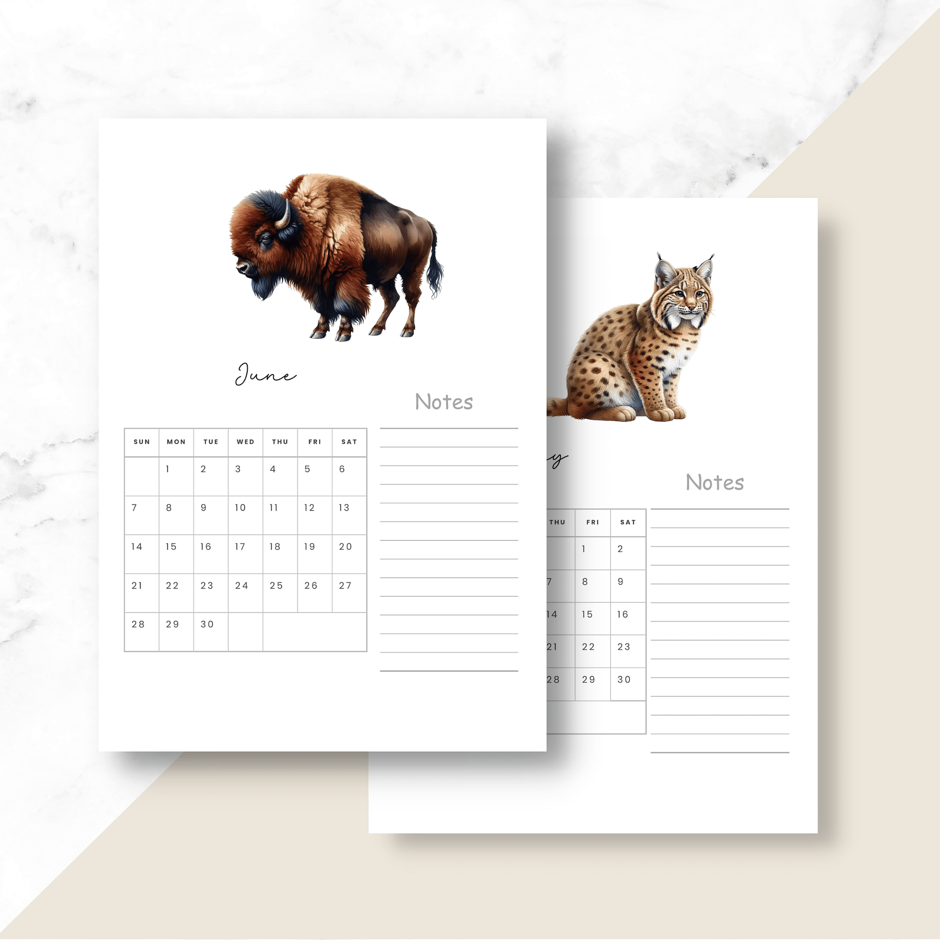 2025-2026 Printable Calendar Pages: Nature product image (4)