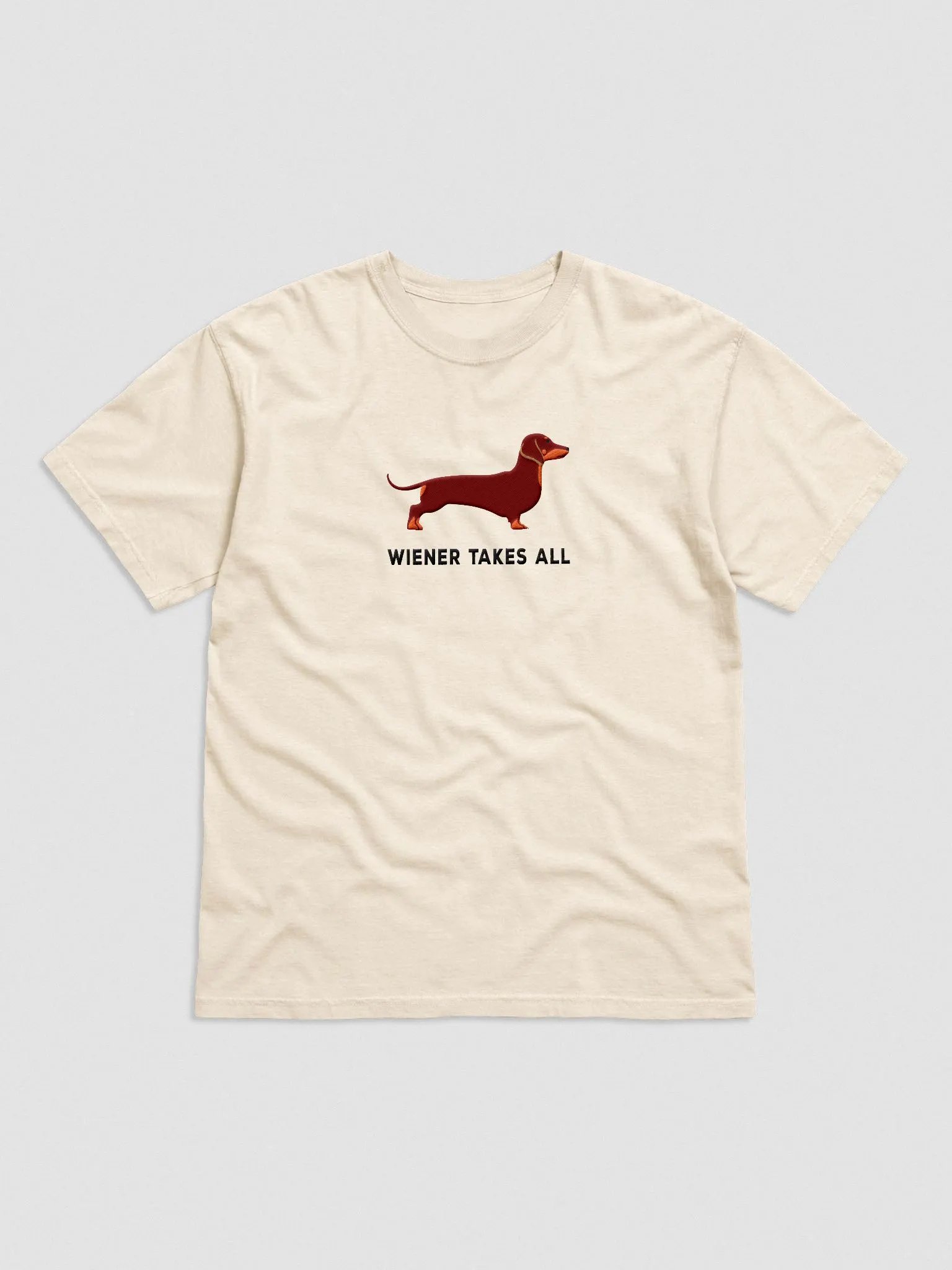 Wiener Takes All T-Shirt(Embroidered) of a Dachshund(Red) product image (4)