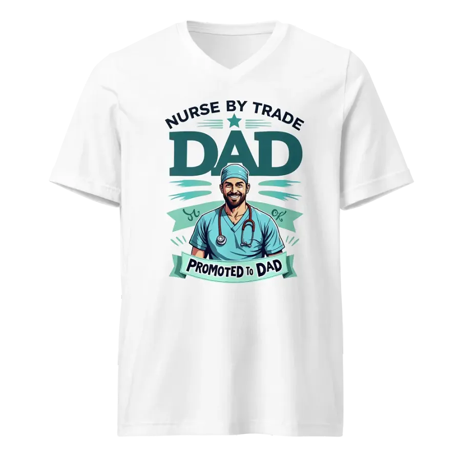 Promoted to Dad Nurse V-Neck Tee product image (1)