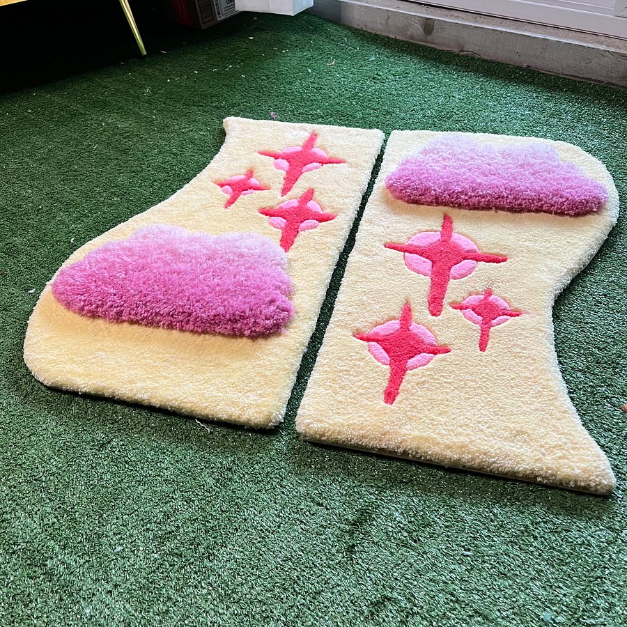 Two-Piece Yellow and Pink Sky Wall Hanging product image (5)