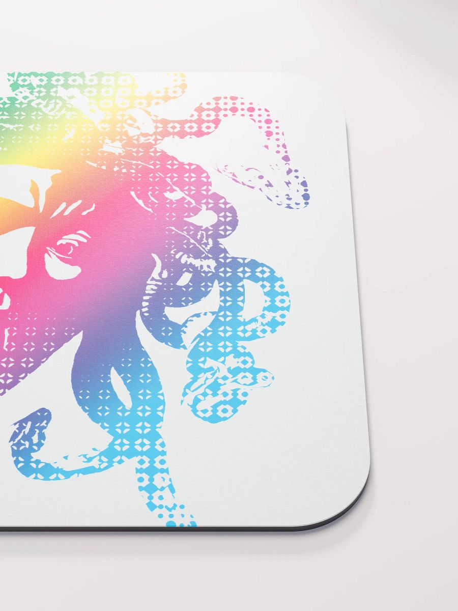 Rainbow Halftone Medusa on White CloseUp - Mouse pad product image (5)